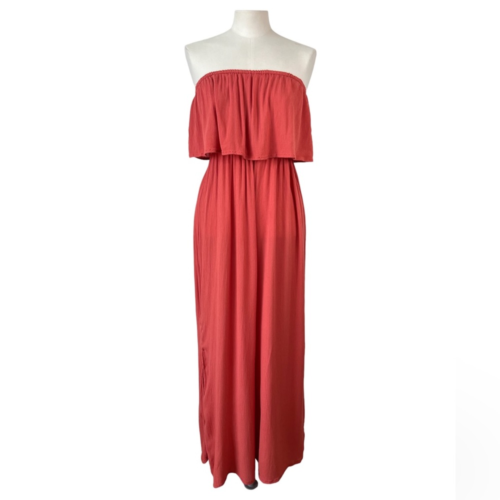 Elan Coral Orange Beach Strapless Jumpsuit size M